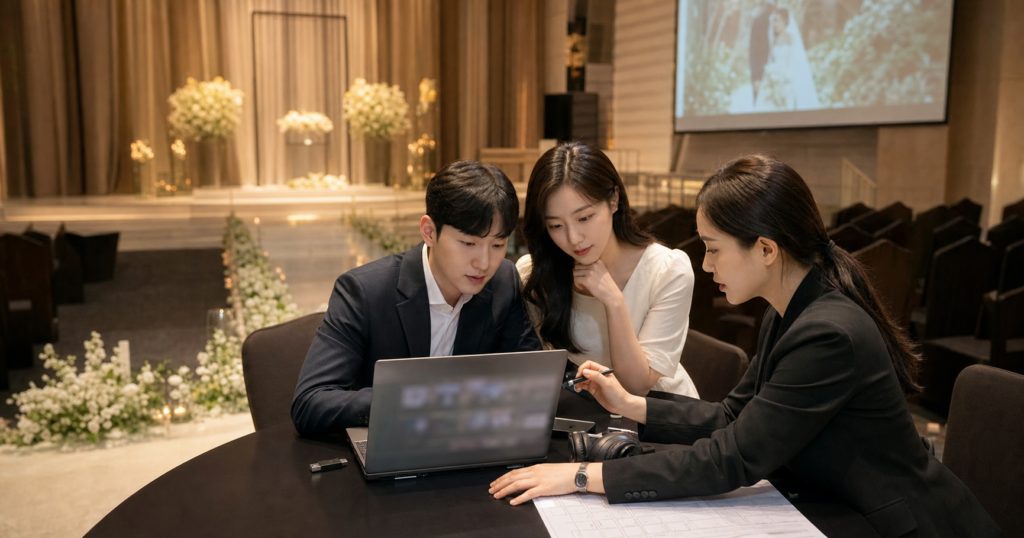 본식 식전 영상·음원 파일 전달 체크리스트: 재생 순서·화면·백업 확인