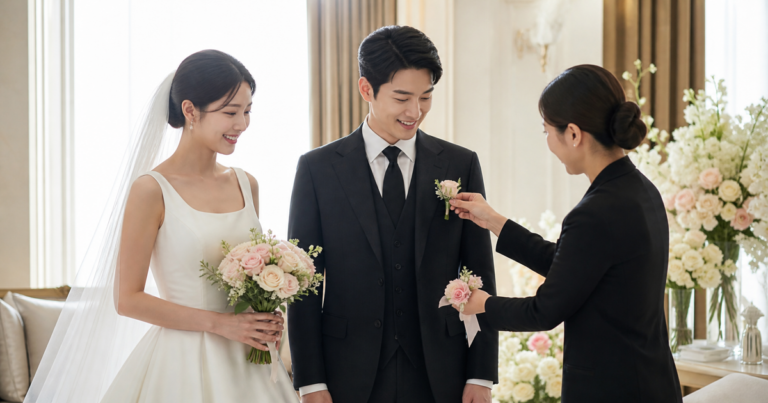 결혼식 당일 부케·부토니에·코사지 전달 체크리스트: 수령·보관·사진·인계 순서