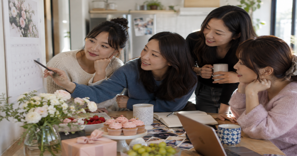 참석 가능한 날짜와 모임 시간을 함께 확인하는 친구들
