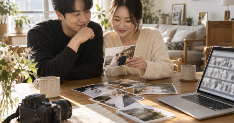 웨딩 촬영 사진 셀렉 방법: 원본 분류·보정 요청·앨범 확인 기준